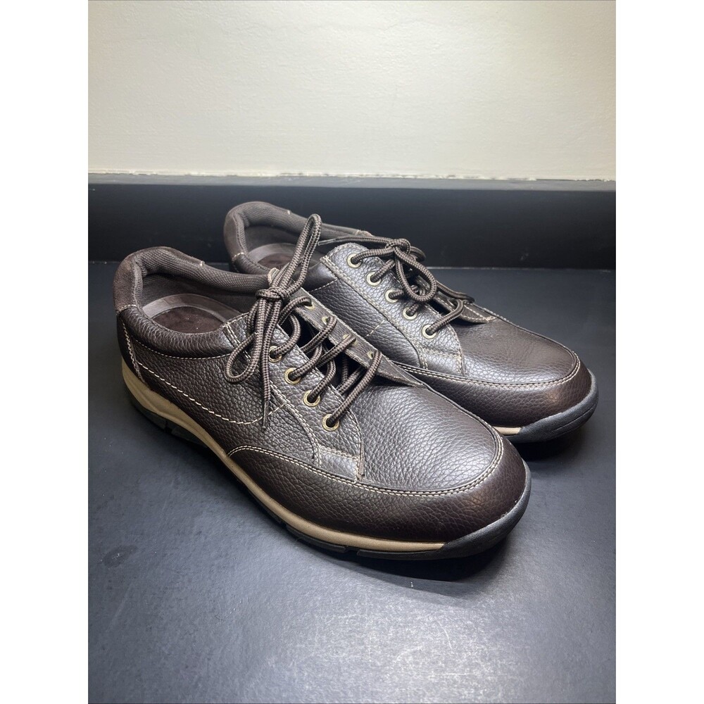 ADRIAN Men's Brown Leather Upper Wide Dress Casual Shoes US 11W